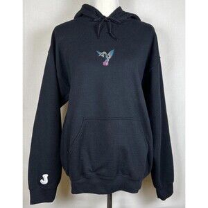 Black Women’s Large Hummingbird Long Sleeve Hoodie “J” Letter on Sleeve
